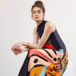 Farm Rio X Anthropologie Halter Leaf Maxidress
